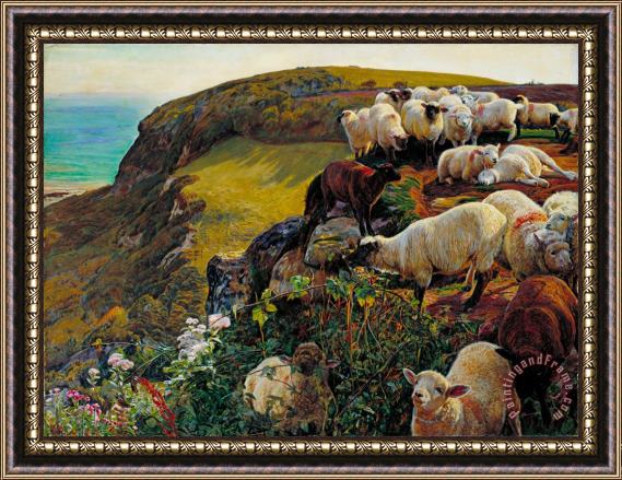 William Holman Hunt Our English Coasts, 1852 (`strayed Sheep') Framed Print